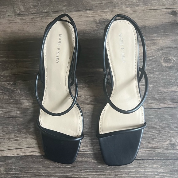 Marc Fisher Strappy Square Toe Slingback Sandals - Picture 2 of 4